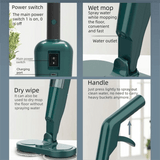 Darrahopens Tools > Other Tools > Hand Tools S5 Green  Cordless Electric Spin Mop with Spray Function USB Rechargeable Floor Cleaner - Dual Rotating Mop Heads, Wet and Dry Cleaning, Lightweight Home Cleaning Solution for Hard Floors