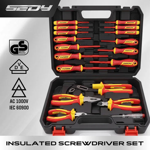 Darrahopens Tools > Other Tools > Hand Tools SEDY 18Pcs 1000V Insulated Electrician Tool Set Magnetic Screwdriver Pliers Kit In Australia - Darrahopens
