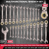 Darrahopens Tools > Other Tools > Hand Tools SEDY 24Pc Flexi Head Ratchet Spanner Set Metric & SAE with Magnetic Organizer