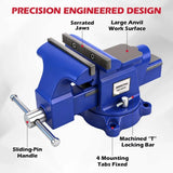 Darrahopens Tools > Other Tools > Hand Tools SEDY 6" Bench Vise Heavy Duty Workbench Clamp Anvil 360° Swivel Base Jaw Pads