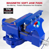 Darrahopens Tools > Other Tools > Hand Tools SEDY 6" Bench Vise Heavy Duty Workbench Clamp Anvil 360° Swivel Base Jaw Pads