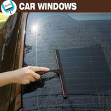 Silver Stainless Steel Glass Squeegee for Car Windshield & Countertop – 10 inch Hydrophobic Window Cleaner & Squeegee Blade with Adhesive Holder Hook
