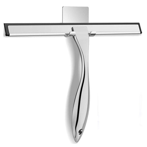Darrahopens Tools > Other Tools > Hand Tools Silver Stainless Steel Glass Squeegee for Car Windshield & Countertop – 10 inch Hydrophobic Window Cleaner & Squeegee Blade with Adhesive Holder Hook
