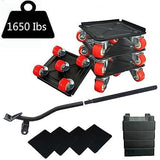 Darrahopens Tools > Other Tools > Hand Tools Small Furniture-Dolly-Furniture-Movers with-5-Wheels, Furniture Sliders Lifters Tool Set for Moving Heavy Duty, Furniture Dollies - Black-red In Australia - Darrahopens