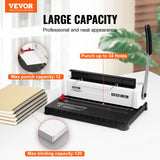 Darrahopens Tools > Other Tools > Hand Tools VEVOR Coil Spiral Binding Machine, Manual Book Maker 34-Holes Binding 120 Sheets, Punch Binder with Adjustable Side Margin, for Letter Size, A4, A5