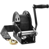 Darrahopens Tools > Other Tools > Hand Tools VEVOR Hand Winch, 725.7 kg Pulling Capacity, Boat Trailer Winch Heavy Duty Rope Crank with 10 m Polyester Strap and Two-Way Ratchet, Manual Operated Hand Crank Winch for Trailer, Boat or ATV Towing