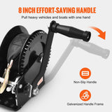 Darrahopens Tools > Other Tools > Hand Tools VEVOR Hand Winch, 725.7 kg Pulling Capacity, Boat Trailer Winch Heavy Duty Rope Crank with 10 m Polyester Strap and Two-Way Ratchet, Manual Operated Hand Crank Winch for Trailer, Boat or ATV Towing