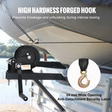 Darrahopens Tools > Other Tools > Hand Tools VEVOR Hand Winch, 725.7 kg Pulling Capacity, Boat Trailer Winch Heavy Duty Rope Crank with 10 m Polyester Strap and Two-Way Ratchet, Manual Operated Hand Crank Winch for Trailer, Boat or ATV Towing