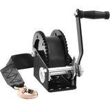 Darrahopens Tools > Other Tools > Hand Tools VEVOR Hand Winch, 907.1 kg Pulling Capacity, Boat Trailer Winch Heavy Duty Rope Crank with 7 m Polyester Strap and Two-Way Ratchet, Manual Operated Hand Crank Winch for Trailer, Boat or ATV Towing