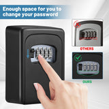 Darrahopens Tools > Other Tools > Hand Tools Wall-mounted Key Lock Box, Outdoor 4-Digit Weatherproof Lock Box, Large Capacity Lock Box for 5 Keys, Key Safe Storage Box, Indoor & Outdoor Garage Resettable Combination Lock Box