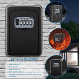 Darrahopens Tools > Other Tools > Hand Tools Wall-mounted Key Lock Box, Outdoor 4-Digit Weatherproof Lock Box, Large Capacity Lock Box for 5 Keys, Key Safe Storage Box, Indoor & Outdoor Garage Resettable Combination Lock Box