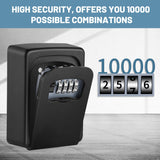 Darrahopens Tools > Other Tools > Hand Tools Wall-mounted Key Lock Box, Outdoor 4-Digit Weatherproof Lock Box, Large Capacity Lock Box for 5 Keys, Key Safe Storage Box, Indoor & Outdoor Garage Resettable Combination Lock Box