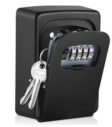 Darrahopens Tools > Other Tools > Hand Tools Wall-mounted Key Lock Box, Outdoor 4-Digit Weatherproof Lock Box, Large Capacity Lock Box for 5 Keys, Key Safe Storage Box, Indoor & Outdoor Garage Resettable Combination Lock Box