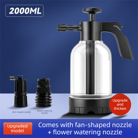 Darrahopens Tools > Other Tools > Hand Tools White 2L Handheld Car Wash Foam Sprayer Pump Action Pressure Cannon with 2 Nozzles for Auto Detailing and Garden Watering Heavy Duty 55 Degree Fan Spray