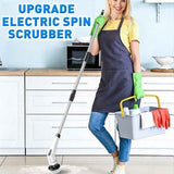 Darrahopens Tools > Other Tools > Hand Tools White 9 piece replaceable cleaning brush heads Electric Spin Scrubber with Extendable Handle - Cordless Rechargeable Cleaning Brush for Kitchen, Bathroom and Floors - IPX6 Waterproof, 2-Speed Motor, Long Battery Life