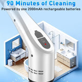 Darrahopens Tools > Other Tools > Hand Tools White 9 piece replaceable cleaning brush heads Electric Spin Scrubber with Extendable Handle - Cordless Rechargeable Cleaning Brush for Kitchen, Bathroom and Floors - IPX6 Waterproof, 2-Speed Motor, Long Battery Life