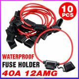 Darrahopens Tools > Other Tools > Power & Electrical Supplies 10Pcs 12V 40A Waterproof Standard Blade Inline Fuse Holder