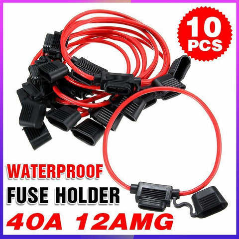 Darrahopens Tools > Other Tools > Power & Electrical Supplies 10Pcs 12V 40A Waterproof Standard Blade Inline Fuse Holder