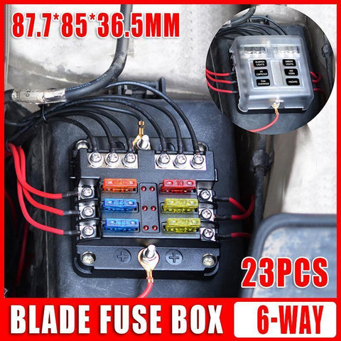 Darrahopens Tools > Other Tools > Power & Electrical Supplies 23PC 6 Way Blade Fuse Box Block Holder Indicator LED Light 12V/32V Car Marine