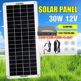 Darrahopens Tools > Other Tools > Power & Electrical Supplies 30W Usb Solar Panel Kit Battery Charger Controller Caravan Boat Outdoor Camping