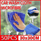 Darrahopens Tools > Other Tools > Power & Electrical Supplies 50PCS Blue Microfibre Car Cleaning Cloths 30x30cm Wash Dry Polish Towel Set