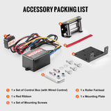 Darrahopens Tools > Other Tools > Power & Electrical Supplies VEVOR Electric Winch, 1361 kg Line Pull Capacity, 12V DC ATV/UTV Winch with Φ0.5 x 1188.7 cm 7 Strands Steel Cable Roller Fairlead Wired Remote Control, IP55 Waterproof for Towing UTV ATV Off-Road