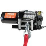 Darrahopens Tools > Other Tools > Power & Electrical Supplies VEVOR Electric Winch, 1361 kg Line Pull Capacity, 12V DC ATV/UTV Winch with Φ0.5 x 1188.7 cm 7 Strands Steel Cable Roller Fairlead Wired Remote Control, IP55 Waterproof for Towing UTV ATV Off-Road