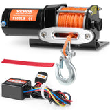 Darrahopens Tools > Other Tools > Power & Electrical Supplies VEVOR Electric Winch, 1588 kg Line Pull Capacity, 12V DC ATV Winch with Φ0.5 x 1188.7 cm 12 Strands Synthetic Rope Aluminum Fairlead Wired Remote Control, IP55 Waterproof for Towing ATV Boat