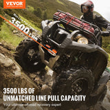 Darrahopens Tools > Other Tools > Power & Electrical Supplies VEVOR Electric Winch, 1588 kg Line Pull Capacity, 12V DC ATV Winch with Φ0.5 x 1188.7 cm 12 Strands Synthetic Rope Aluminum Fairlead Wired Remote Control, IP55 Waterproof for Towing ATV Boat