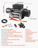 Darrahopens Tools > Other Tools > Power & Electrical Supplies VEVOR Electric Winch, 5400 kg Load Capacity, 12V DC Truck Winch with Φ9.1 mm x 24 m Steel Rope, Wireless & Wired Remote Control, IP55 Waterproof for Towing SUV Jeep Trailer Boat Off-Road Vehicle