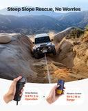 Darrahopens Tools > Other Tools > Power & Electrical Supplies VEVOR Electric Winch, 5400 kg Load Capacity, 12V DC Truck Winch with Φ9.1 mm x 26 m Steel Rope, Wireless & Wired Remote Control, Suitable for Towing SUV Jeep Trailer Boat Off-Road Vehicle