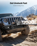 Darrahopens Tools > Other Tools > Power & Electrical Supplies VEVOR Electric Winch, 5400 kg Load Capacity, 12V DC Truck Winch with Φ9.1 mm x 26 m Steel Rope, Wireless & Wired Remote Control, Suitable for Towing SUV Jeep Trailer Boat Off-Road Vehicle