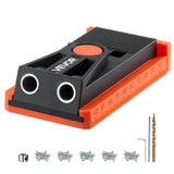 Darrahopens Tools > Other Tools > Power & Electrical Supplies VEVOR Pocket Hole Jig Kit, 12.7 to 38.1 mm Adjustable, Mini Jig Pocket Hole System with Step Drill, Hex Wrench, Drill Stop Ring, Square Drive Bit, and Screws, Reinforced Nylon Frame, for Woodworking