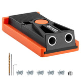 Darrahopens Tools > Other Tools > Power & Electrical Supplies VEVOR Pocket Hole Jig Kit, 12.7 to 38.1 mm Adjustable, Mini Jig Pocket Hole System with Step Drill, Hex Wrench, Drill Stop Ring, Square Drive Bit, and Screws, Reinforced Nylon Frame, for Woodworking