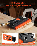 Darrahopens Tools > Other Tools > Power & Electrical Supplies VEVOR Pocket Hole Jig Kit, 12.7 to 38.1 mm Adjustable, Mini Jig Pocket Hole System with Step Drill, Hex Wrench, Drill Stop Ring, Square Drive Bit, and Screws, Reinforced Nylon Frame, for Woodworking