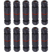 Darrahopens Tools > Other Tools > Power & Electrical Supplies Whpps 10 pcs Ip68 Waterproof Straight Connector Junction Box Electrical Wire Cable 3 Pin Outdoor Connector Plug Socket