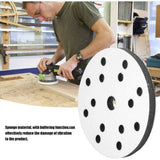 10 Pack Soft Sanding Pad, 15 Hole Soft Sponge Interface Pad, Diameter 150 mm