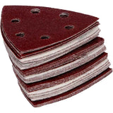 120 Pack Delta Sanding Triangles, 6 Hole Sandpaper, Grit 40 60 80 120 180 240, 90 x 90 x 90 mm