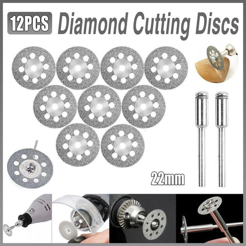 Darrahopens Tools > Other Tools > Screwdrivers 12PCS Diamond Cut Discs Blades Drill Bit Set for Dremel Rotary Tool Multi Use