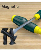 Darrahopens Tools > Other Tools > Screwdrivers 2-piece Green One 4-inch Phillips screwdriver and one 4-inch flathead screwdriver  Impact-Resistant Magnetic Screwdriver with Through-Tang Shaft — Chrome Vanadium Steel Bit, Ergonomic Non-Slip Handle — Ideal for Automotive Repair, Machinery Maintenance, F