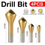 Darrahopens Tools > Other Tools > Screwdrivers 4PCS HSS Countersink Chamfer Drill Bit Set Titanium Coated Deburring Tools