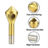 Darrahopens Tools > Other Tools > Screwdrivers 4PCS HSS Countersink Chamfer Drill Bit Set Titanium Coated Deburring Tools