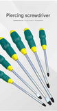 Darrahopens Tools > Other Tools > Screwdrivers 6-piece Green flathead screwdriver Impact-Resistant Magnetic Screwdriver with Through-Tang Shaft — Chrome Vanadium Steel Bit, Ergonomic Non-Slip Handle — Ideal for Automotive Repair, Machinery Maintenance, Furniture Assembly, and Home DIY Projects