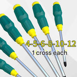 Darrahopens Tools > Other Tools > Screwdrivers 6-piece Green Phillips screwdriver Impact-Resistant Magnetic Screwdriver with Through-Tang Shaft — Chrome Vanadium Steel Bit, Ergonomic Non-Slip Handle — Ideal for Automotive Repair, Machinery Maintenance, Furniture Assembly, and Home DIY Projects