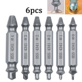 Darrahopens Tools > Other Tools > Screwdrivers 6Pcs Damaged Screw Extractor Set Easy Out Broken Drill Bit Remover Kit Speed Out