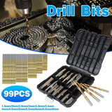 Darrahopens Tools > Other Tools > Screwdrivers 99X HSS Titanium Drill Bit Tool Set 1.5-8mm Twist Drill For Wood Metal Grooving