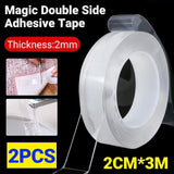 Darrahopens Tools > Other Tools > Tape 20mm Reusable Double Side Nano Tape Trackless Clear Adhesive Invisible Anti-Slip