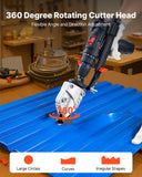 Darrahopens Tools > Other Tools > Tape VEVOR Metal Shear/Cutter Drill Attachment, Sheet Metal Cutter with 360-Degree Pivoting Head, Sharp Blades,Ideal for 18 GA Galvanized Steel, 20 GA Stainless Steel, Aluminum Plate, Plastic, Cardboard