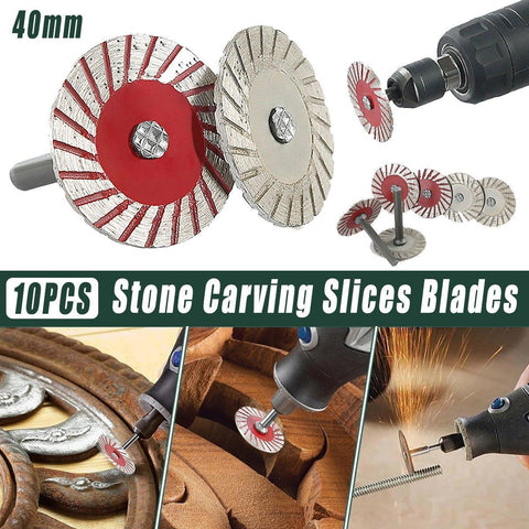 Darrahopens Tools > Other Tools > Tool Blades 10pcs 40mm Stone Engraving Saw Blades Corrugated Cutting Tools with Handle