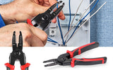 Darrahopens Tools > Other Tools > Tool Clamps & Vices Black and Red 5 in 1 Interchangeable Plier Tool Set - High Carbon Steel - Wire Stripper, Crimper, Cutter, Linesman Pliers, Shear - Multi-Purpose for Electricians, DIY, Home Repair, Compact & Durable